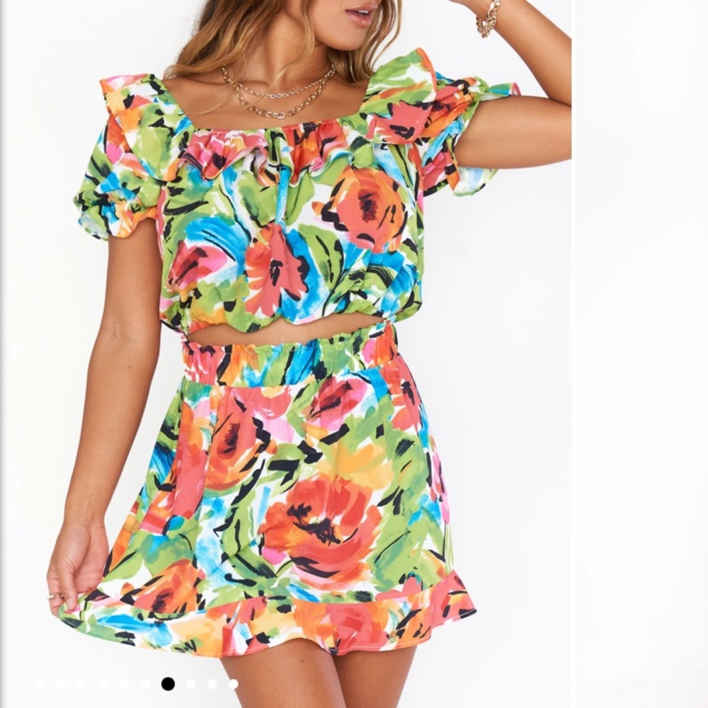 2 piece floral “Show me your MUMU” top and skirt